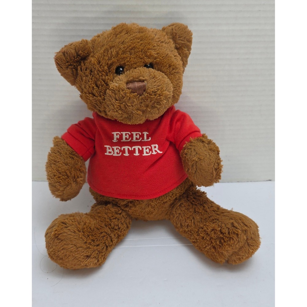 Gund Feel Better T-Shirt Bear Brown Plush Stuffed Animal 319713‎ 11 Inch